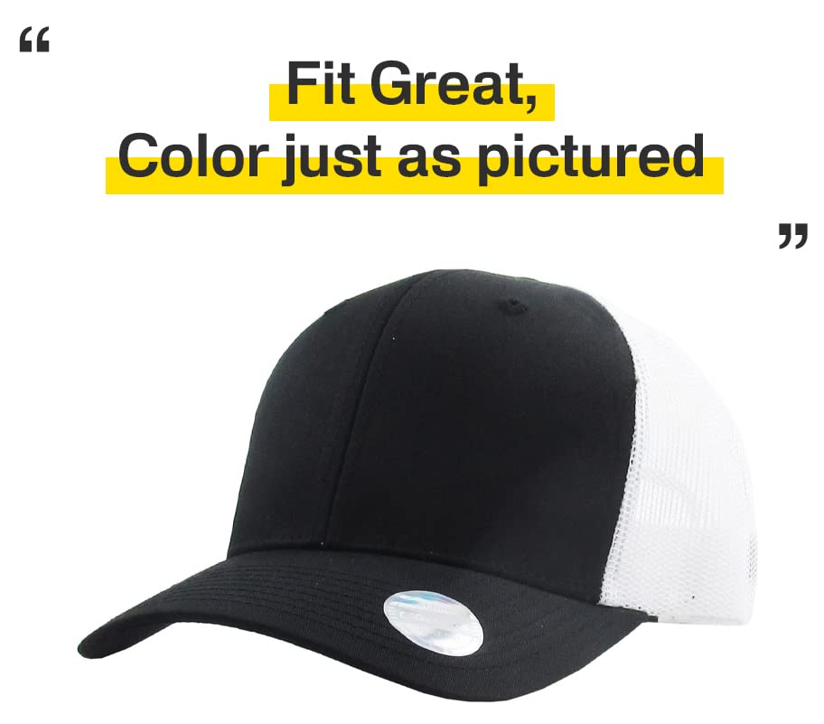 Image of Classic 6 Panel Cotton Twill Mesh Trucker Cap Hat Adjustable Snapback Hat