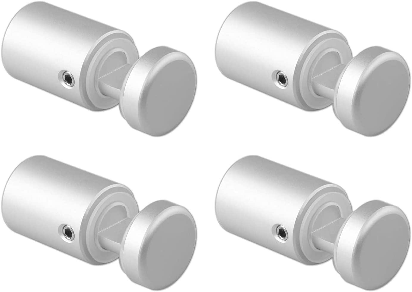 Side Clamp Standoffs 3/4" x 1" Solid Aluminum, Edge Grip Sign Standoffs for Glass, Burglarproof Sign Standoff, Standoffs Hardware, for Acrylic, Glass, PVC, Glass Panel with 2 pcs Spacers