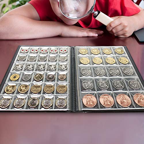 Álbum coleccionador de monedas con 250 bolsillos color marrón miniatura 3