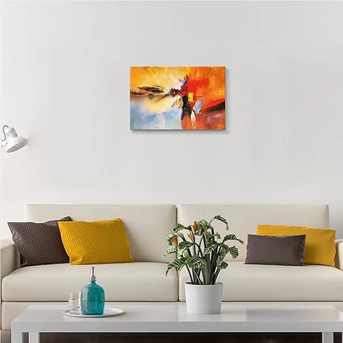 Miniatura 313 de Lienzo artístico para pared, pinturas de arte abstracto, fantasía azul, grafiti colorido sobre fondo blanco; decoración artística moderna para sala