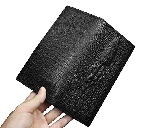 Biker Rock Aligator Head Mens Card Money Leahter Wallet With anti Theft Key Chain3