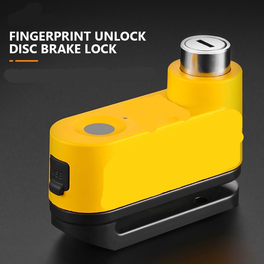 Lucchetto Allarme moto Blocco freno a disco Antifurto Sicurezza Lucchetto a disco ruota moto Serratura Antiscass(Orange)