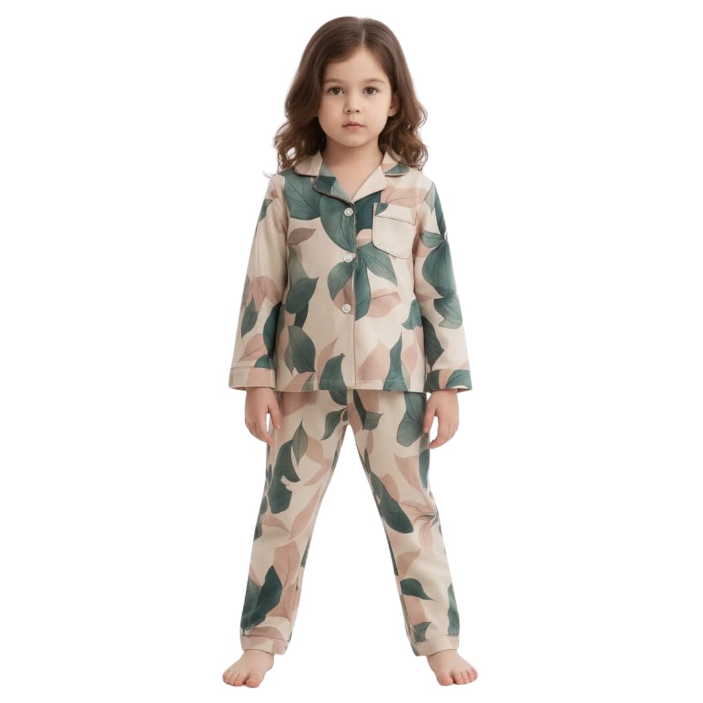 BENIZA X FASHION Kids Girls Leaf Print Cotton Co-ord Set Full Sleeve Button-Down Shirt & Elastic Waist Soft, Breathable & ... - Review, Price and Buying Guide