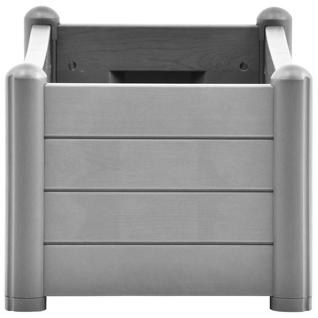 Lit surélevé de Jardin en PP Gris Pierre, Jardiniere 100 x 43 x 35 cm 80 L pour Balcon terrasse Jardin Interieur Exterieur avec Drainage pour Plantes Fleurs Herbes aromatiques semis