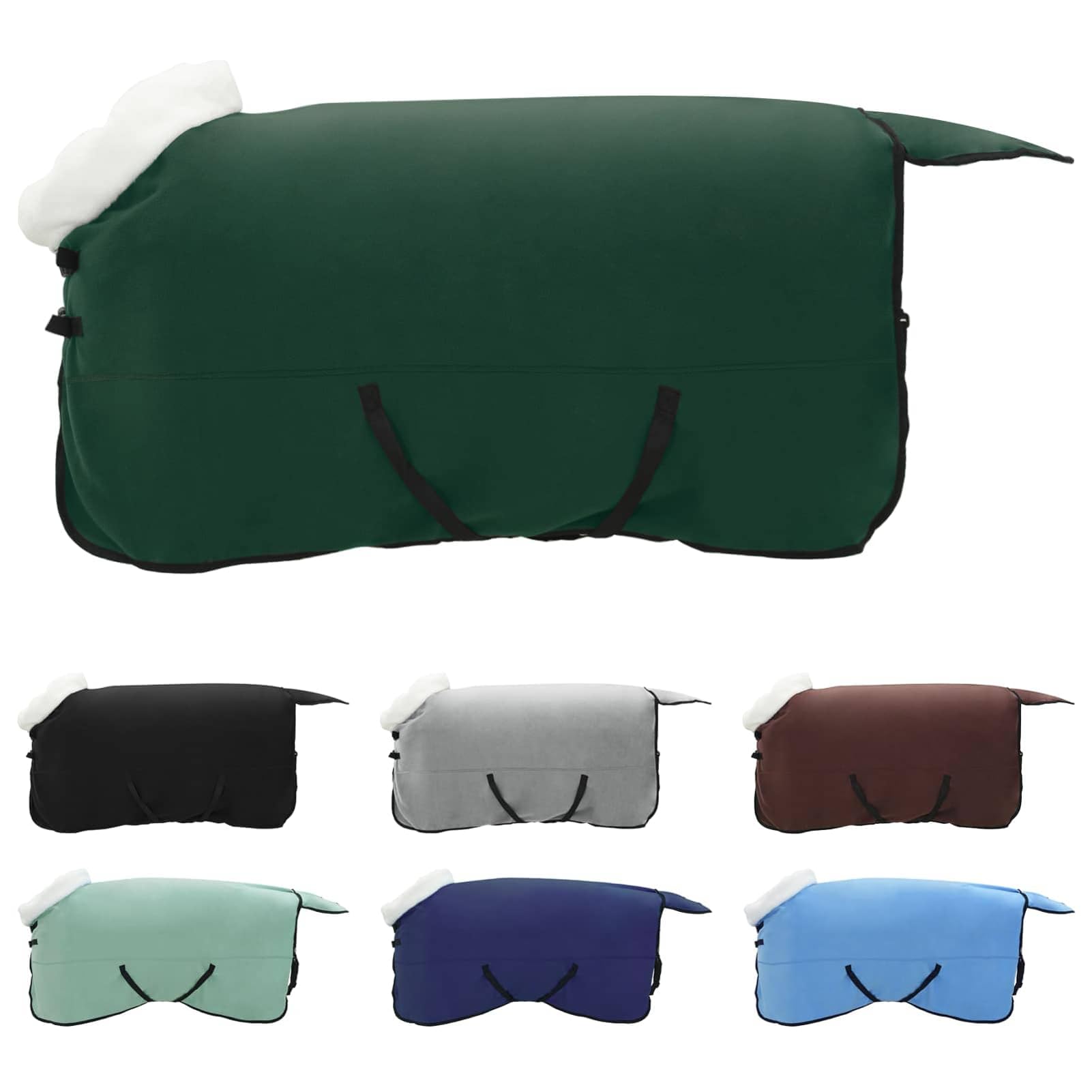 Gecheer Coperta per Cavalli, Termica in Pile Antivento 145 cm, Copertura Invernale con Fibbie Regolabili, Leggera e Traspirante, per Protezione dal Freddo e attività Equestri