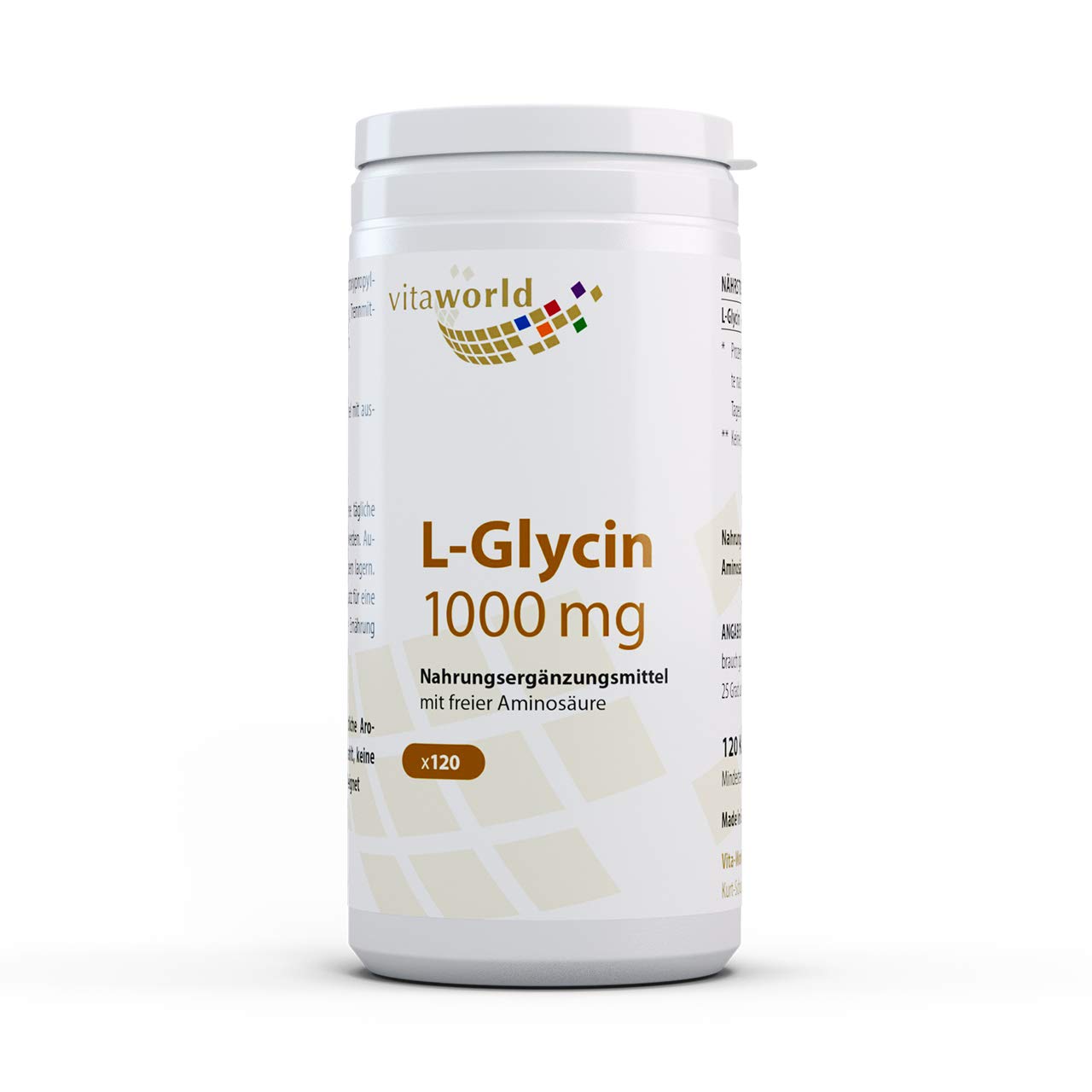 Pack de 3 Vita World L-Glycine 1000mg 3 x 120 gélules Made in Germany