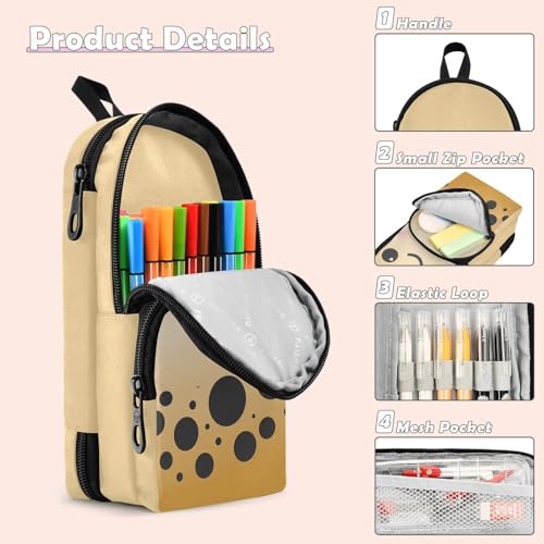 Image of ZAZYXTJ Boba Bubble Tea Standing Large Capacity Pencil Case 3 Compartment Pen Pouch Storage Canvas Makeup Bag for School Office Teen Girl Boy Men Women