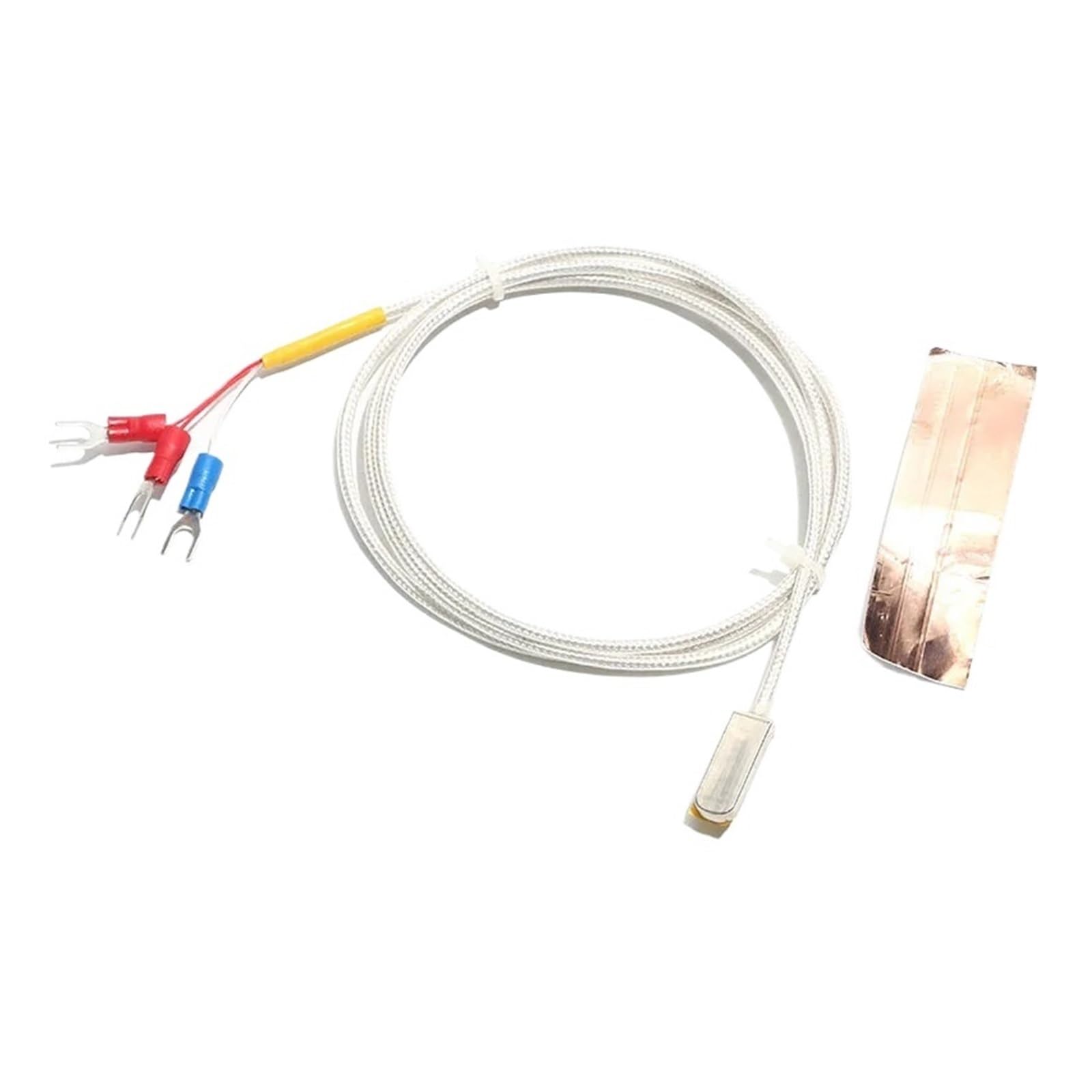 1 unidad tipo K/PT100 Sensor de temperatura de parche de medición de superficie pegada sonda SUS304 resistente al agua con cinta de lámina de cobre | PT100 Cable 10m