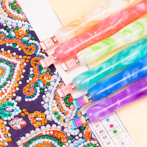 Image of Praise V Do Diamond Painting Art Drill Pen Kit with Screw Steel Rose Metal Tip Nibs Placers Roller Tool Accessories, Ergonomic Diamond Art Pen for 5D Diamond Paint Bead Dot Aqua Green