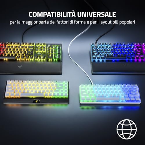 Phantom Kit di upgrade dei tasti - Esclusivi tasti stealth con lati traslucidi che risplendono con l'illuminazione  Chroma RGB, US- & UK-Layout, Nero - Tastiera gaming - Immagine 5