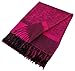PASKMLNA Paisley Jacquard Pashmina Shawl Wrap Scarf Stole (018-08Hotpink Black)