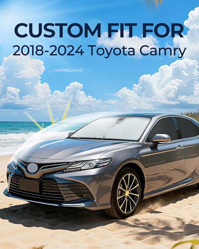 Image of for Toyota Camry 2018-2024 Car Window Shades, 8pcs Privacy Sun Shade Set for Front Windshield Side and Rear Windows, Full Window Covers Keeps Vehicle Cool for Camping Napping