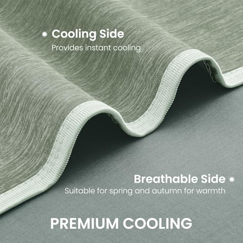 Image of Topcee Cooling Blanket(90 inchx108 inchKing Size) for Night Sweats Absorbs Heat to Keep Adults Cool on Warm Nights, Q-Max 0.5 Cooling Blankets for Hot Sleepers, Ultra-Cool Lightweight Blanket for Bed