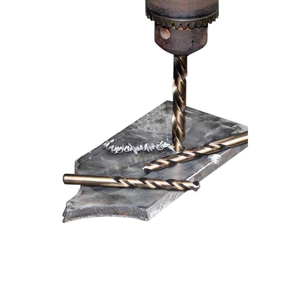 Juego de Brocas Helicoidales de Cobalto Hss M42 con 8% de Cobalto para Taladrar Acero Inoxidable, Madera Y Metal, Kit de Herramientas de 3 Filos (Color: 19 Piezas), Herramientas de Ferretería