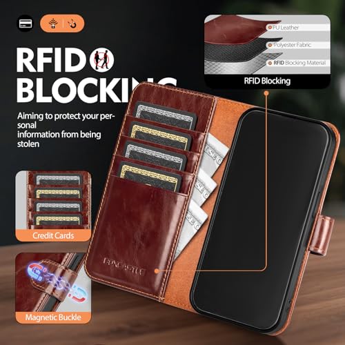 BoxCastle for iPhone 12/12 Pro Wallet Case with Card Holder,Brown by BoxCastle - Used condition - Image 2