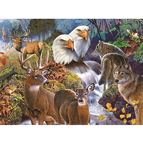 Broderie diamant animal 80x180cm pour grand salon lumineux