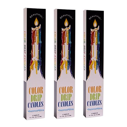 Color Drip Candles, 3-Pack (6 candles total)