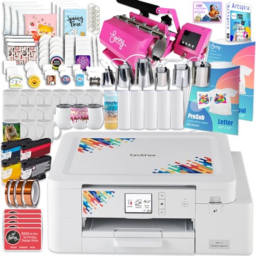 Brother SP-1 Dye-Sublimation Printer Bundle with 7-in-1 Pink Tumbler,...