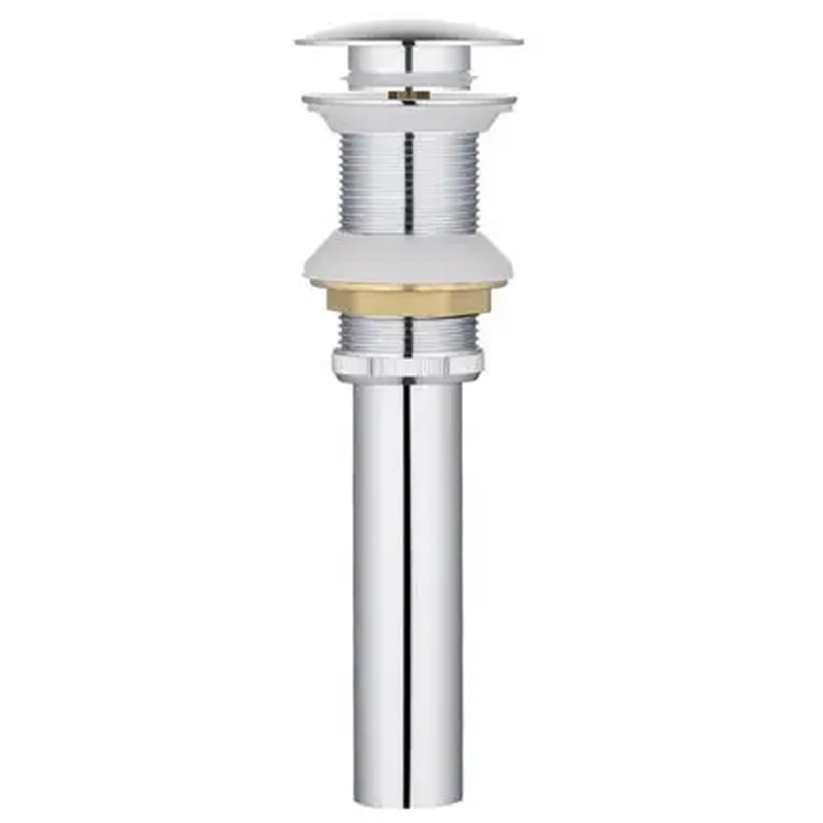 Rtbvghjik Chrome Without Gray Pop Up Drain Bathroom Sink Vessel Vanity Brushed Gold Solid Brass Assembly Replacement Kits Stopper, Flip Top, Overflow For Bathroom Sinks(Chrome Without)