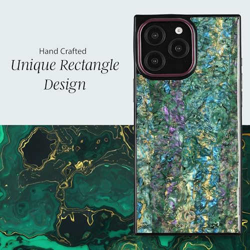 Image of COCOMII Rectangle for iPhone 16 Pro Case, Aurora Abalone Shell