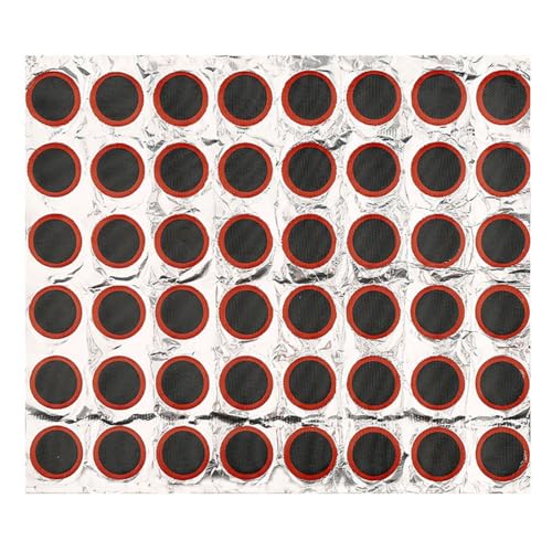 QEQSHQO Kit Repara Pinchazos Bicicleta 48 Piezas - Kit Reparación Pinchazos Bicicleta con Parches Bicicleta de 25mm, Kit de Reparación de Cámara, Parches Bicicleta Redondos para Reparar Neumáticos