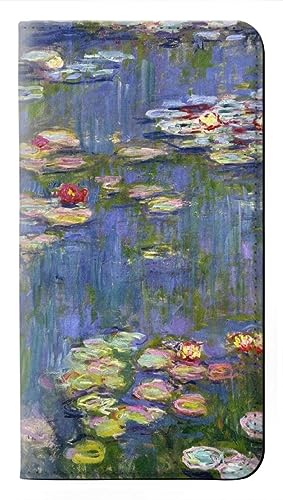 Étui iPhone 17 Pro Monet Water Lilies en cuir premium à clapet chic