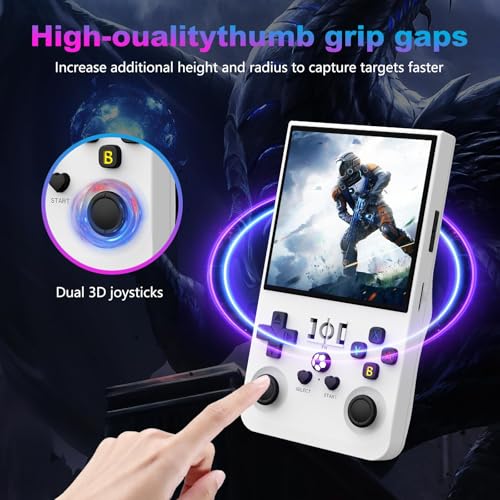 Image of R36MAX Retro Handheld Game Console, 4.0-Inch IPS Display, 720x720 Resolution, Linux System, 64GB Support 18,000+ Classic Games, 4000mah Battery, with Portable Case(White 64GB)