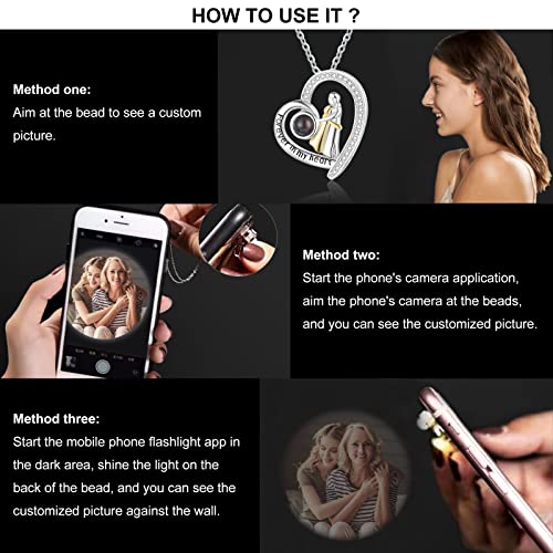 Wendy Made Personalized Heart Necklaces With Picture Inside For Women Custom Picture Necklaces Photo Inside Pendant Necklace For Her Projection Picture Pendant Necklace For Women (Design 5) #TOP5