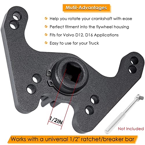 Crank/Flywheel Crankshaft Turning/Barring Tool For Volvo D12, D16 1998-2007 Engines & Mack Truck, Replace To 9996956 9996620 #TOP2