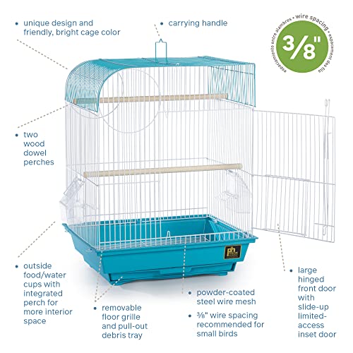 Image of Prevue Pet Products South Beach Flat Top Bird Cage, Teal (SP50061)