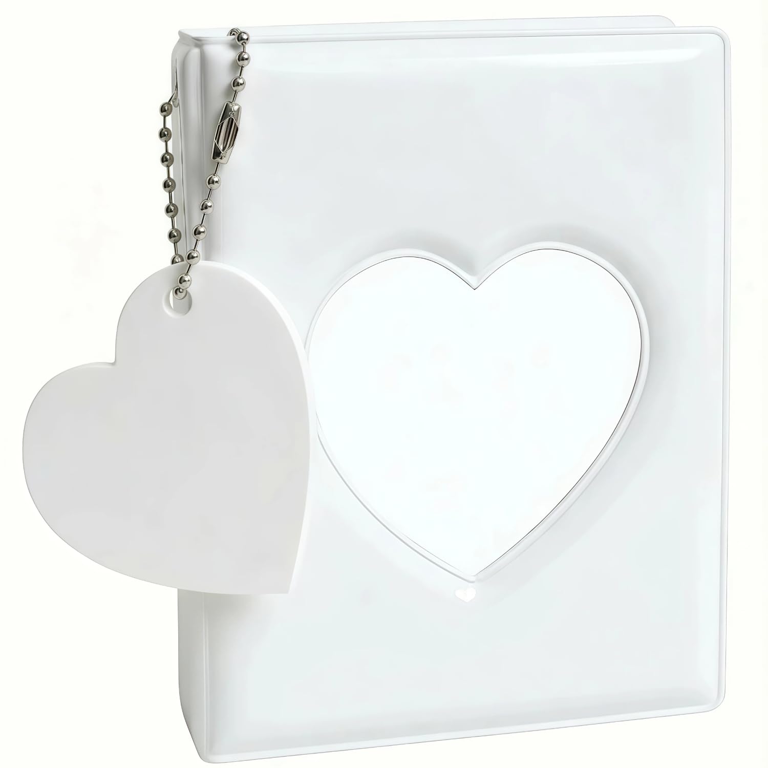 Photo 1 of ** does not have the keychain heart **
Sprinia Mini 3-inch Heart Hollow Photocard Binder - 32 Pockets - Kpop Stars & Rustic Wedding Album(White)