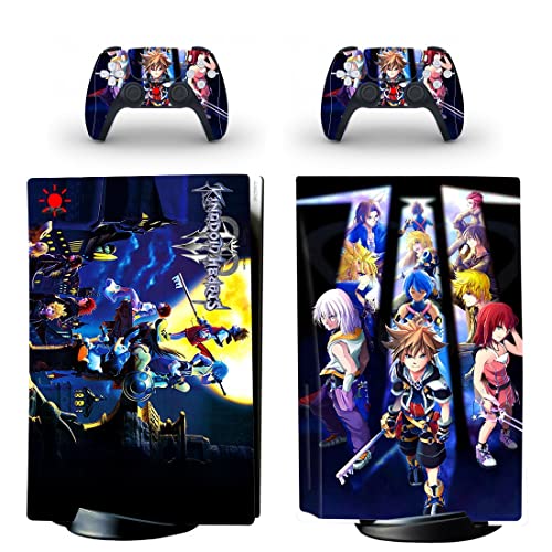 Game The Sora Kingdom Role-Playing Ps4 Or Ps5 Skin Sticker Hearts For Playstation 4 Or 5 Console And 2 Controllers Decal Vinyl V11107 #TOP8