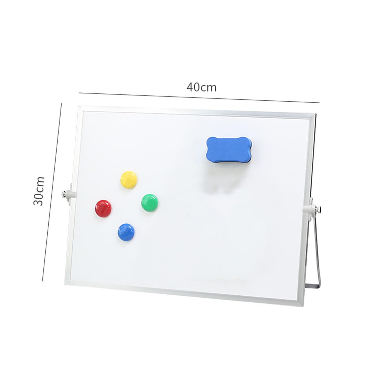 Tragbares Whiteboard mit Aluminiumrahmen, 40 x 30 cm, inklusive Zubehör und für den Arbeitsplatz, Aluminium-Whiteboard, drehbar