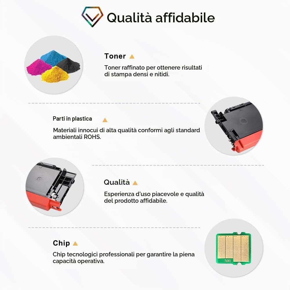 P404C CLT-P404C Toner Compatibile per Samsung C480W confezione da 4 | CLT-K404S CLT-C404S CLT-M404S CLT-Y404S per Xpress C480FW SL C480FW C430W C430 C480 C480W (Nero,Ciano,Giallo,Magenta)