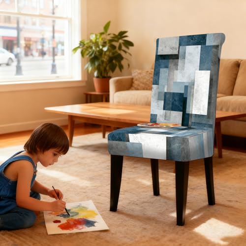Image of Nuxovilar 6PCS Blue Gray White Geometric Square Stretch Covers