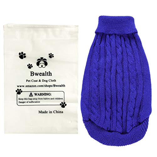 Image of Dog Sweater Soft Warm Turtleneck Knitted Clothes for Small Medium Large Pet
