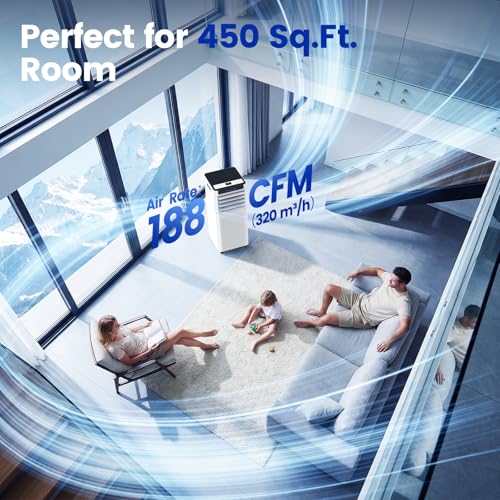 Image of 10000 BTU Portable Air Conditioners, Portable AC up to 450 Sq.Ft,4 in 1 Portable AC Unit with Cool,Dehumidifier,Fan Modes&Sleep,Remote Control&24H Timer,AC Unit for Bedrooms