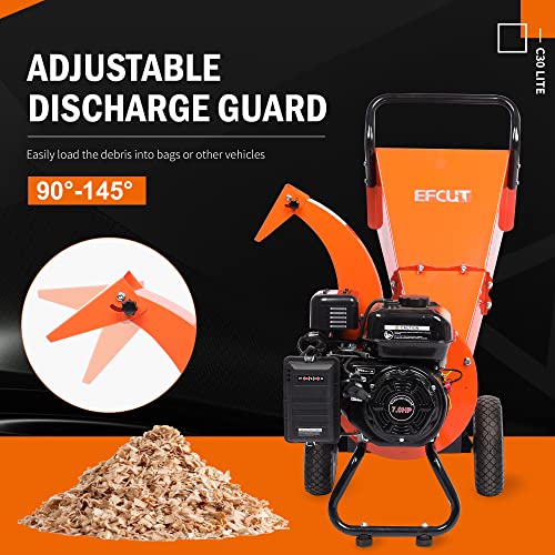 EFCUT C30 LITE Wood Chipper Shredder, 7 HP 212cc Gasoline Engine, 3" Max Wood Diameter, 1-Year Warranty After Product Registration by EFCUT - Used condition - Image 5