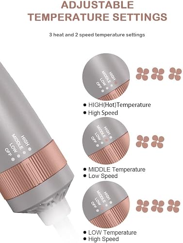 Miniatura 7 de AIKO PRO Cepillo secador y voluminizador 4 en 1, secador de pelo desmontable de iones negativos y cepillo secador de pelo para rizar, alisar y