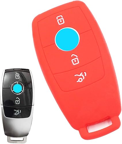 Miniatura 6 de Silicone Key Fob Cover Remote Case for Mercedes-Benz A C E Class E200L E300L E320 Vision Van M GL R CLK (Blue)