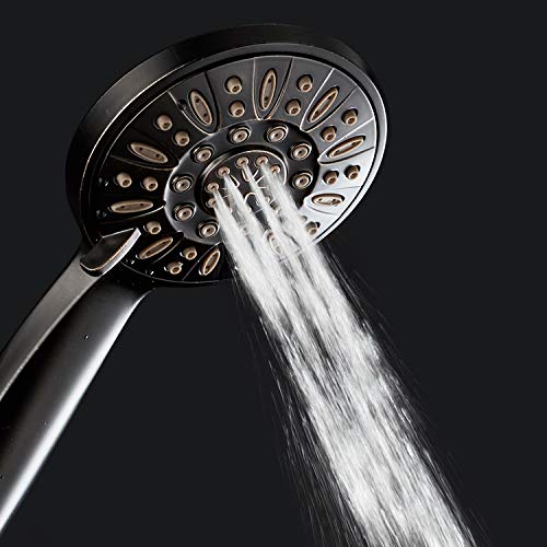 AquaDance High Pressure 6-Setting Oil Rubbed Bronze 4" Handheld Shower with Hose for the Ultimate Shower Experience! Officially Independently Tested to Meet Strict US Quality & Performance Standards