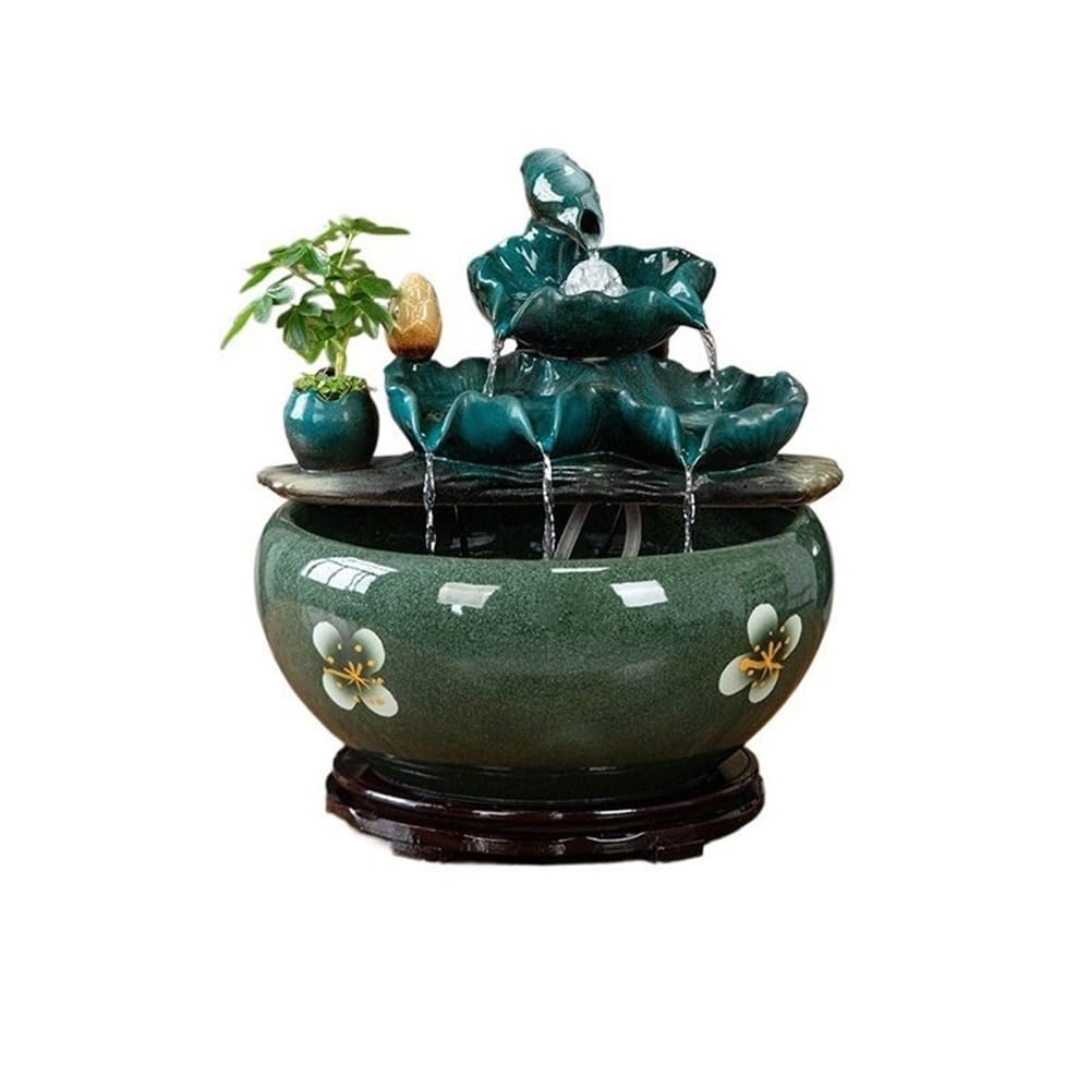 FAJNUZI2024 Tabletop Fountain Tabletop Fountains Ceramic Fish Tank Home Office Desktop Decorations for Meditation Relaxation(Small)