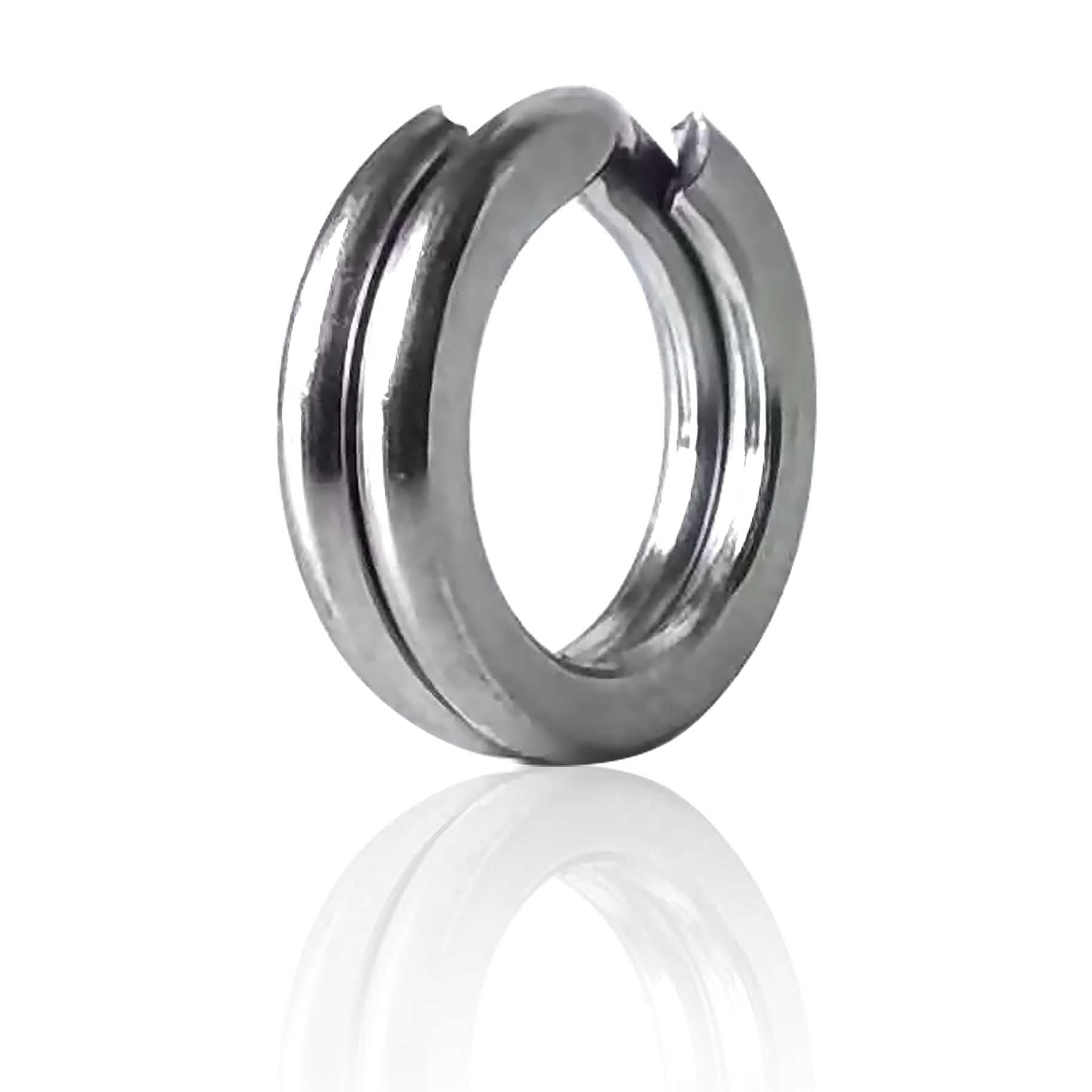 VinfutinStainless Steel Split Rings Double Loop Lure Connector，100pcs/box High Strength Fishing Swivel Snaps Flat Split Rings Hyper Wire Heavy Duty 40-115LB Fishing Tackle