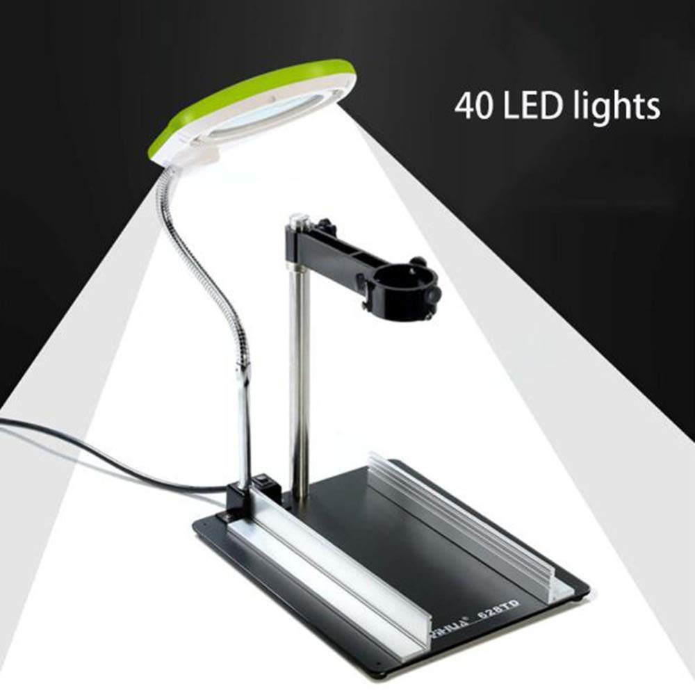 Lupa 8X con 40 Luces LED, lámpara de Escritorio, Lupa de sobremesa para Manualidades, inspección, Lectura, joyería, diseño, Soldadura, Costura, Interesante, Vida Moderna.
