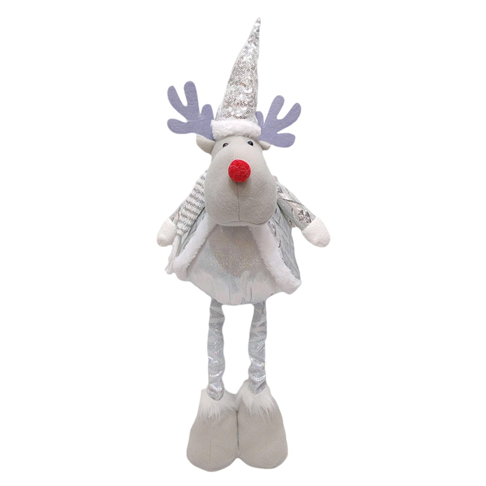 Buxuaaaa Santa/Snowman/Deer Stretchable Ornament Adjustable Christmas Decoration for Window Home Decoration Silver Deer Holiday Decor