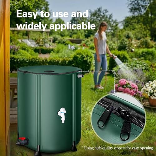 Image of CALANDIS Foldable Rain Barrel Portable Water Storage Tank for Outdoor Camping Garden 200L