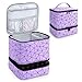 Brynnl Nail Polish Organizer Case, Fingernail Polish Travel Organizer with Handle, Holds 30 Bottles, 1 Led Nail Lamp Nail Art Supplies, Double Layer Nail Polish Carrying Case With Detachable Interior(Purple)