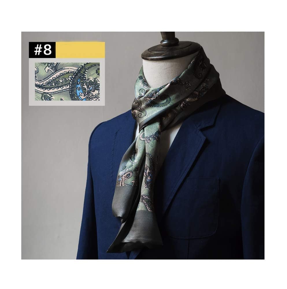 Foulard en Soie Vintage pour Homme, 100% Pure, Motif Classique, Double Couche, imprimé Gentleman