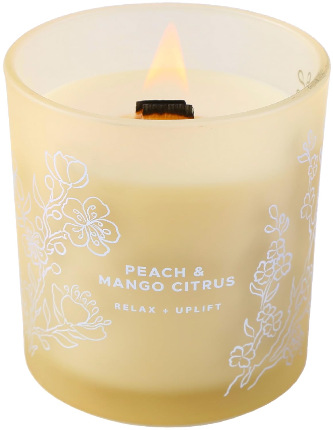 GIFTAWAY Peach Mango Citrus Candle | Large Soy Candle for Home Scented | Tropical Beach Candles | Luxury Candles Wood Wick Clean Burn | Aromatherapy Relaxing Spring Candles for Women & Men 10.6 oz