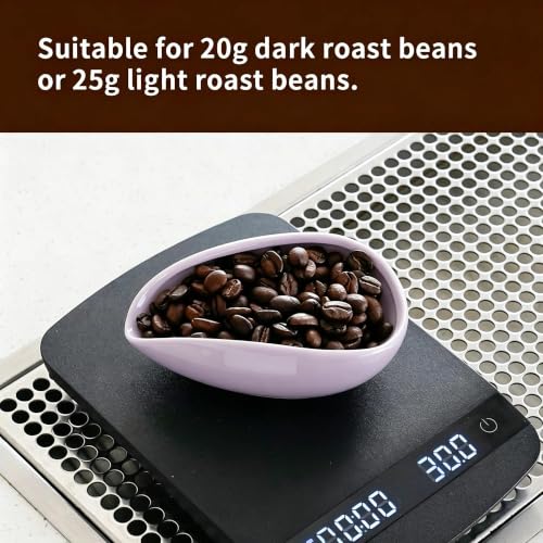 Image of watchget Ceramic Coffee Dosing Cup & Tea Storage Tray, Single Dose Measuring Container for Coffee Beans & Loose Leaf Tea Dosing Vessel, Purple